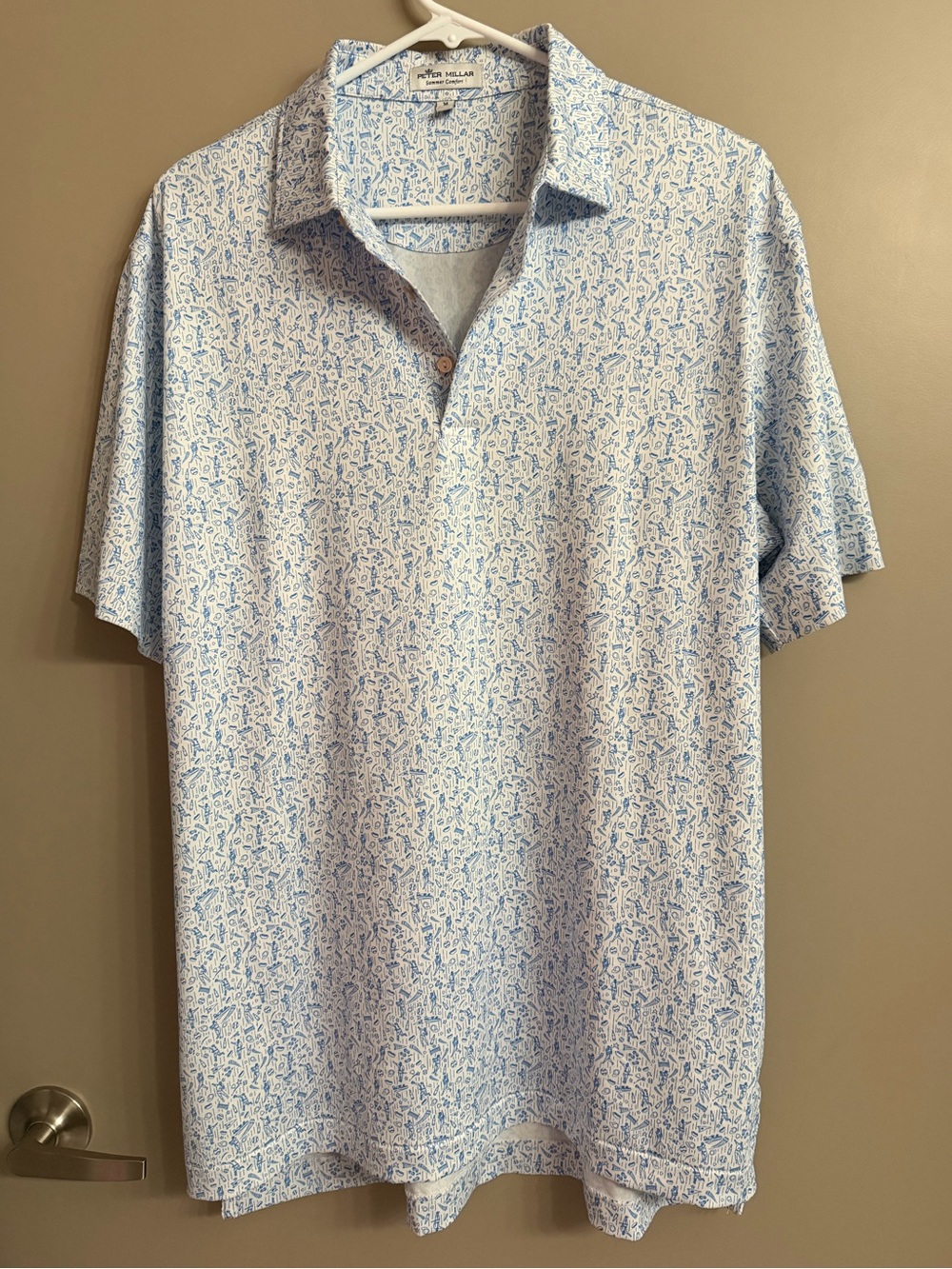 Peter Millar Summer Comfort Baseball Themed Golf Polo